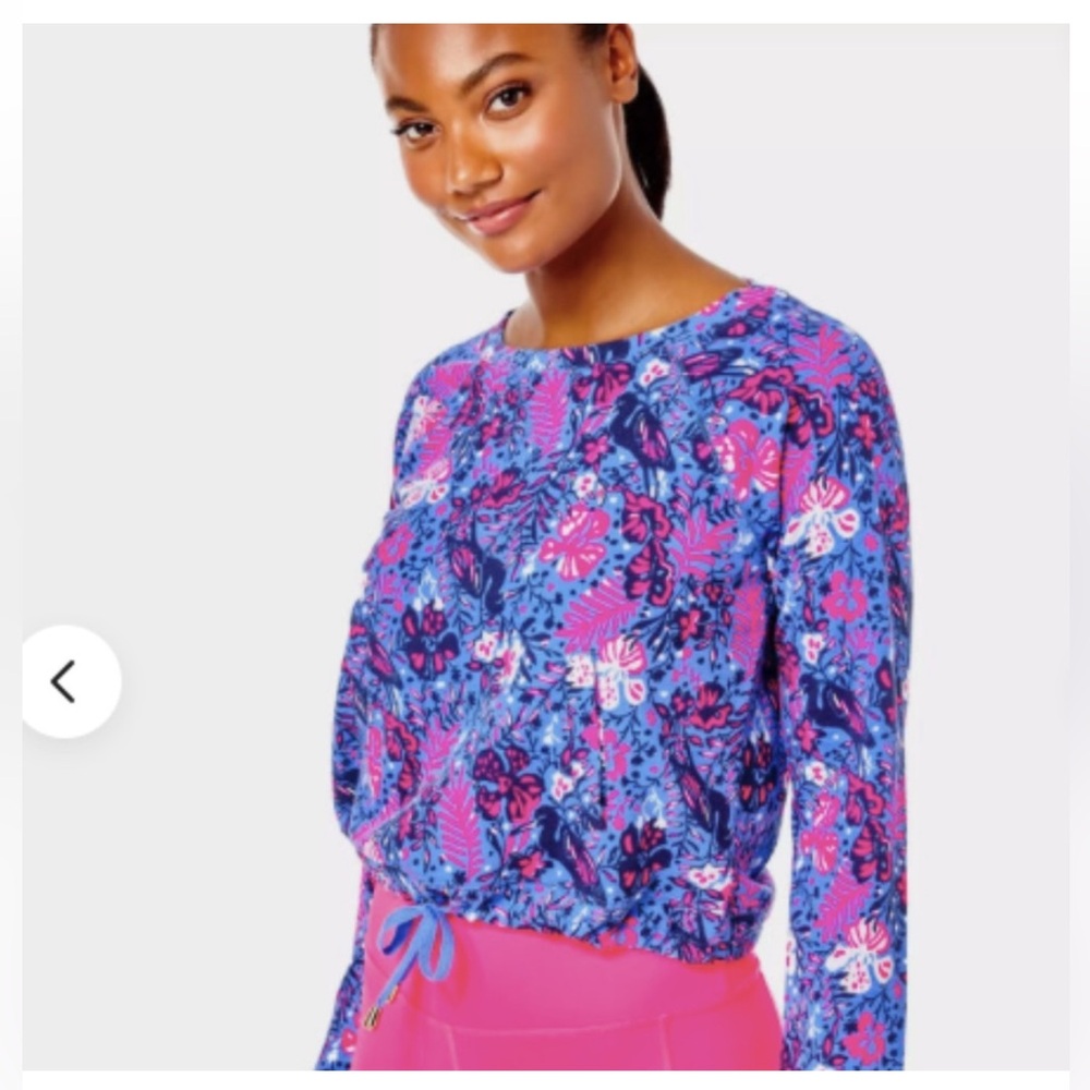 Lilly Pulitzer Blue and‎ Pink Floral Top Small NWT